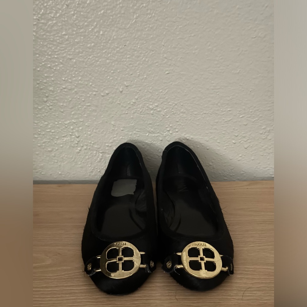 Iman Global Black Ponyhair Signature Ballet Flats